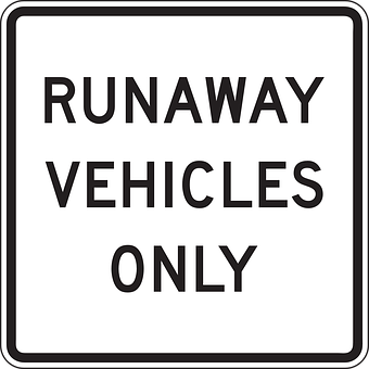 Runaway Vehicles Sign PNG with transparent background