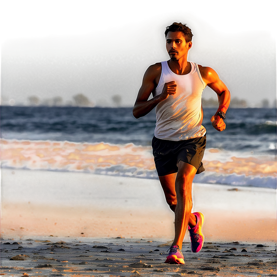 Runner At Sunrise Horizon Png Xcj