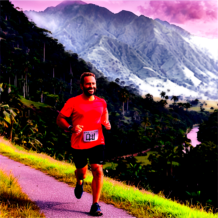 Runner Enjoying Scenic Route Png Xpw13