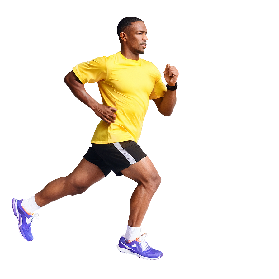 Runner Mid-stride Closeup Png Bqi