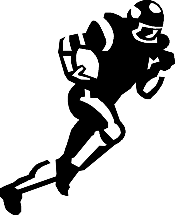Vector Illustration Of Football Player Running Back - Running Back PNG with transparent background