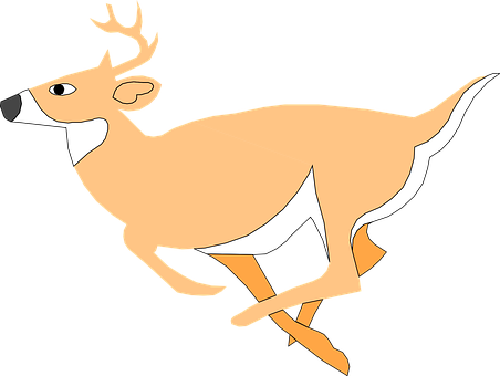 Running Deer Cartoon Illustration