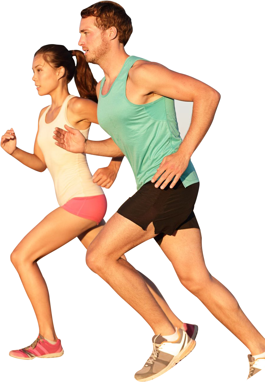 Running People Png Image - Man And Woman Running Png PNG with transparent background