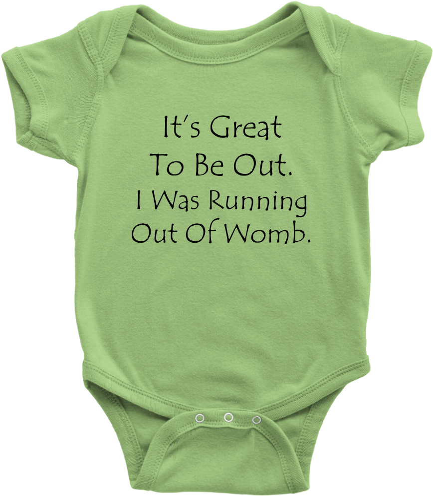 Running Out Of Womb Baby Onesie