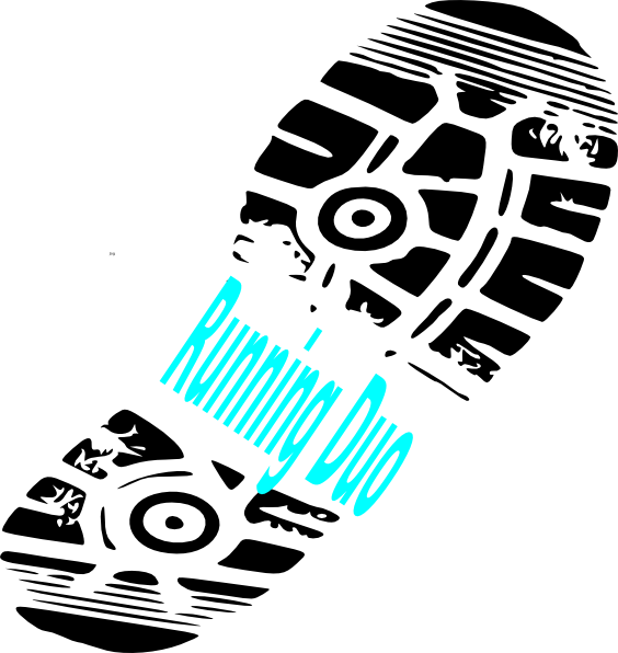 Running Shoe Print Running Duo Clip Art - Running Shoe Clipart Free, HD Png Download PNG with transparent background