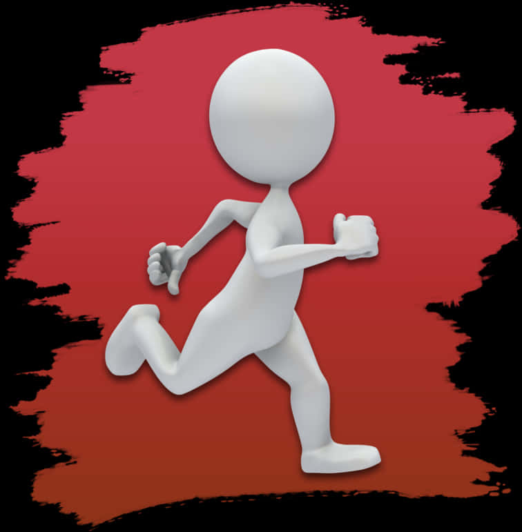 Running Stickman Red Background