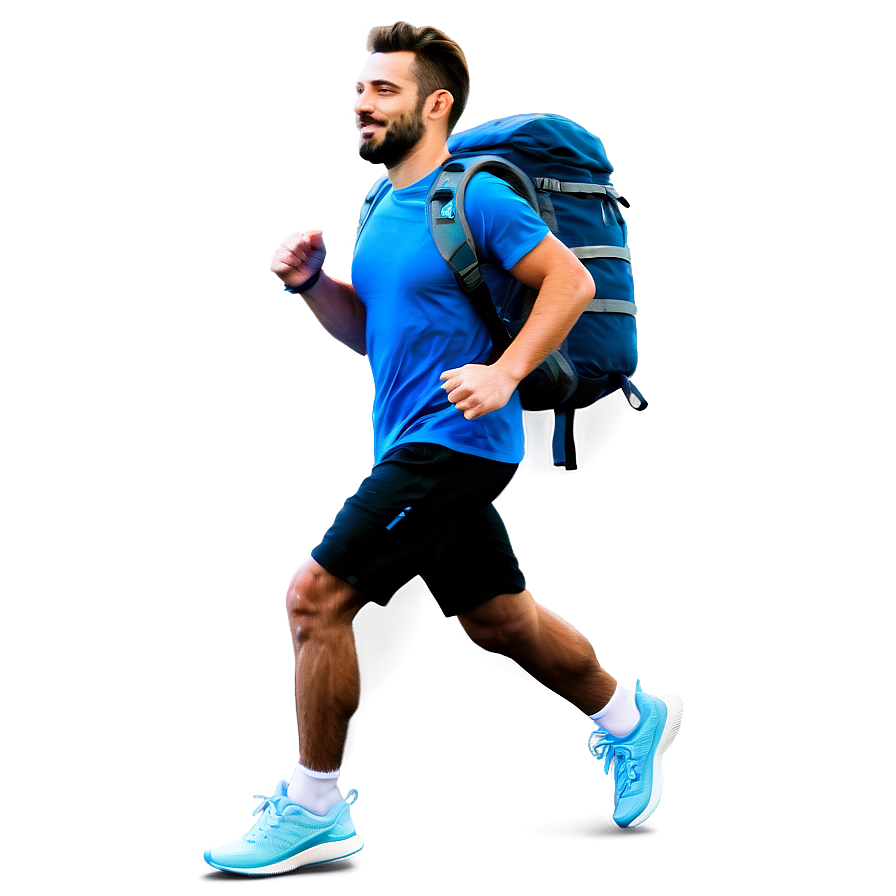 Running With Backpack Png Hny