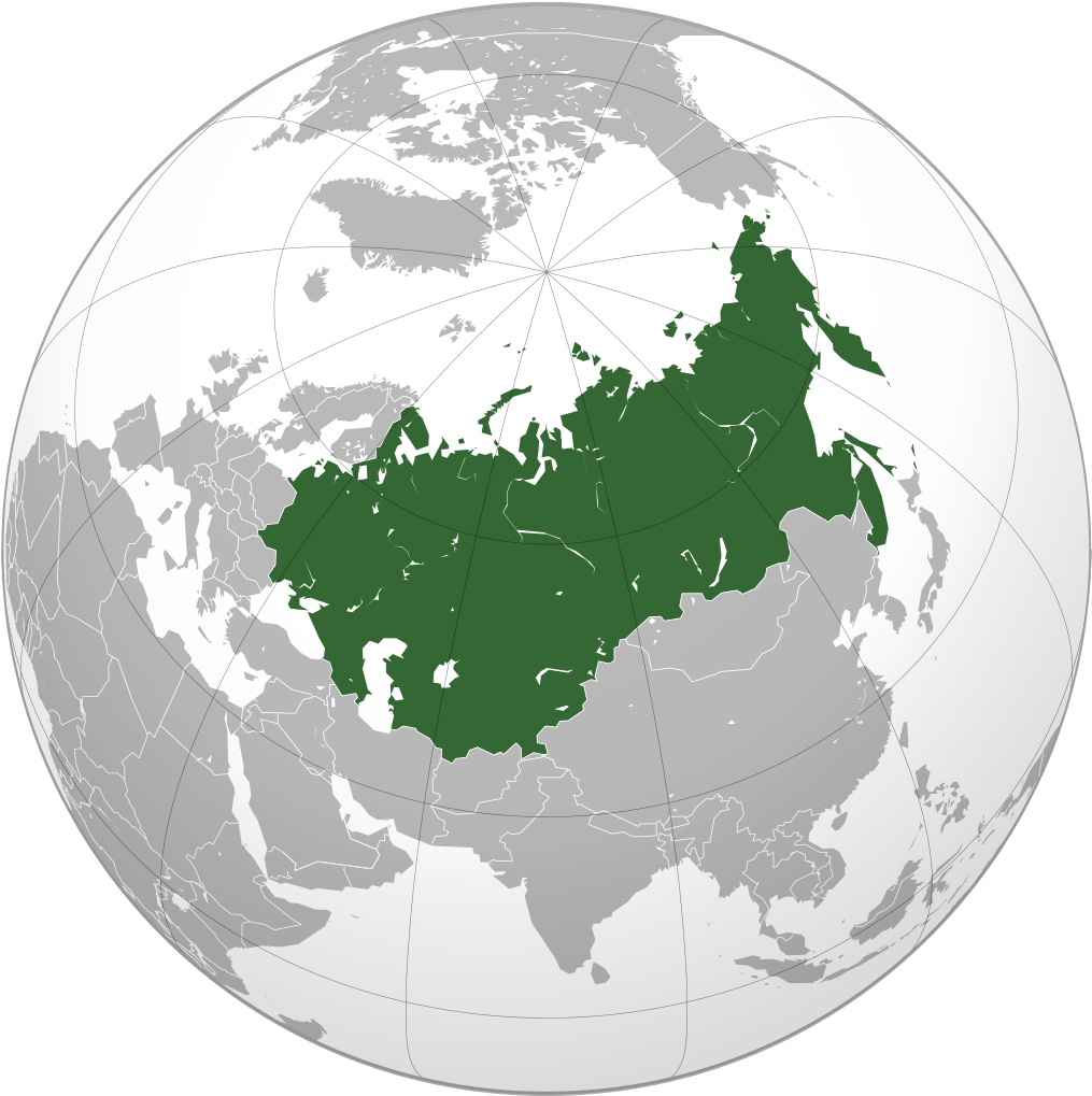 Russia Map Highlightedon Globe