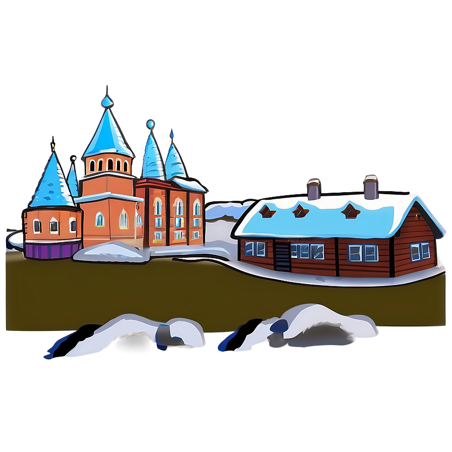 Russia Winter Scene PNG qut PNG with transparent background