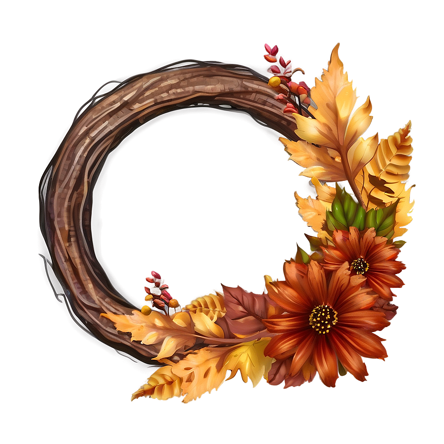 Rustic Autumn Wreath Png Pby76