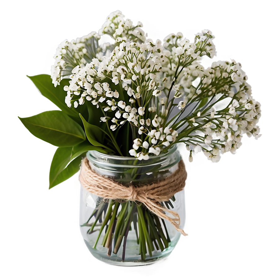 Rustic Babys Breath Centerpiece Png 06132024