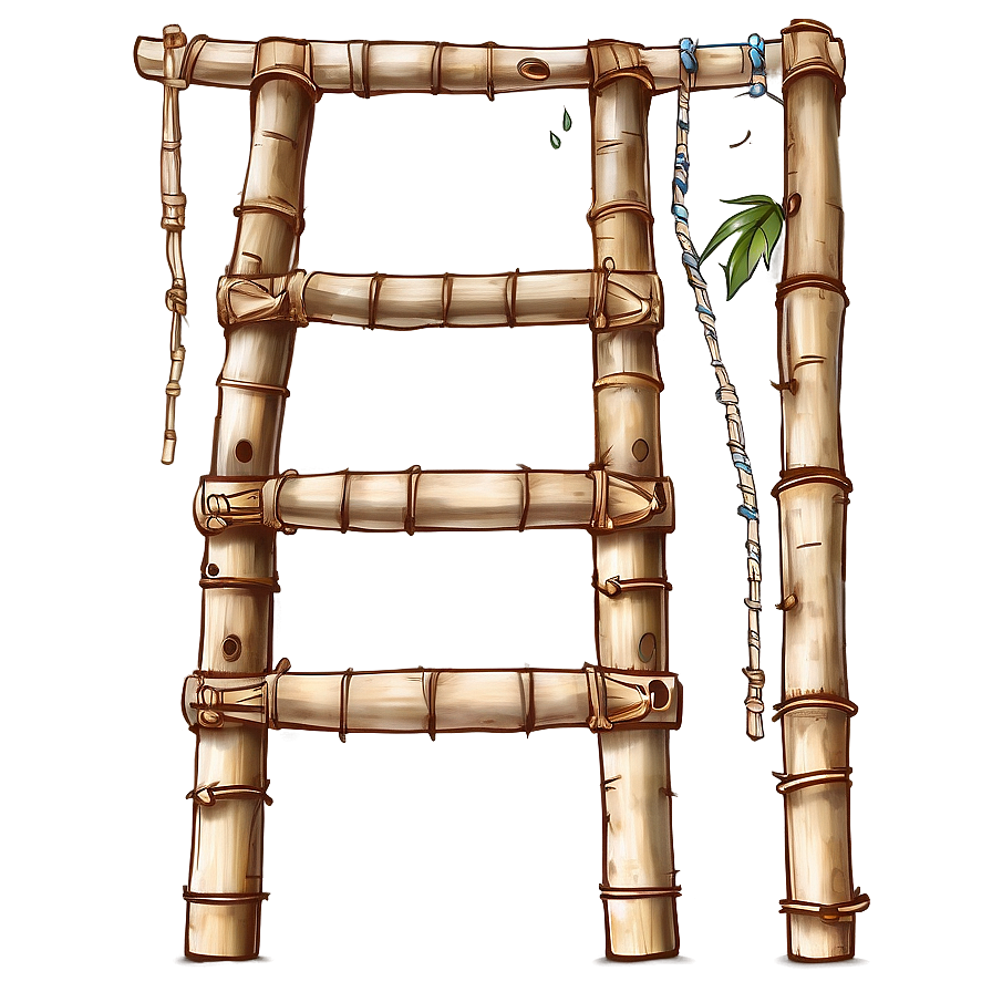 Rustic Bamboo Ladder Png 05232024