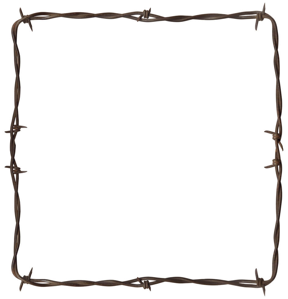 Rustic Barbwire Frame PNG image with a transparent background, free high-resolution download