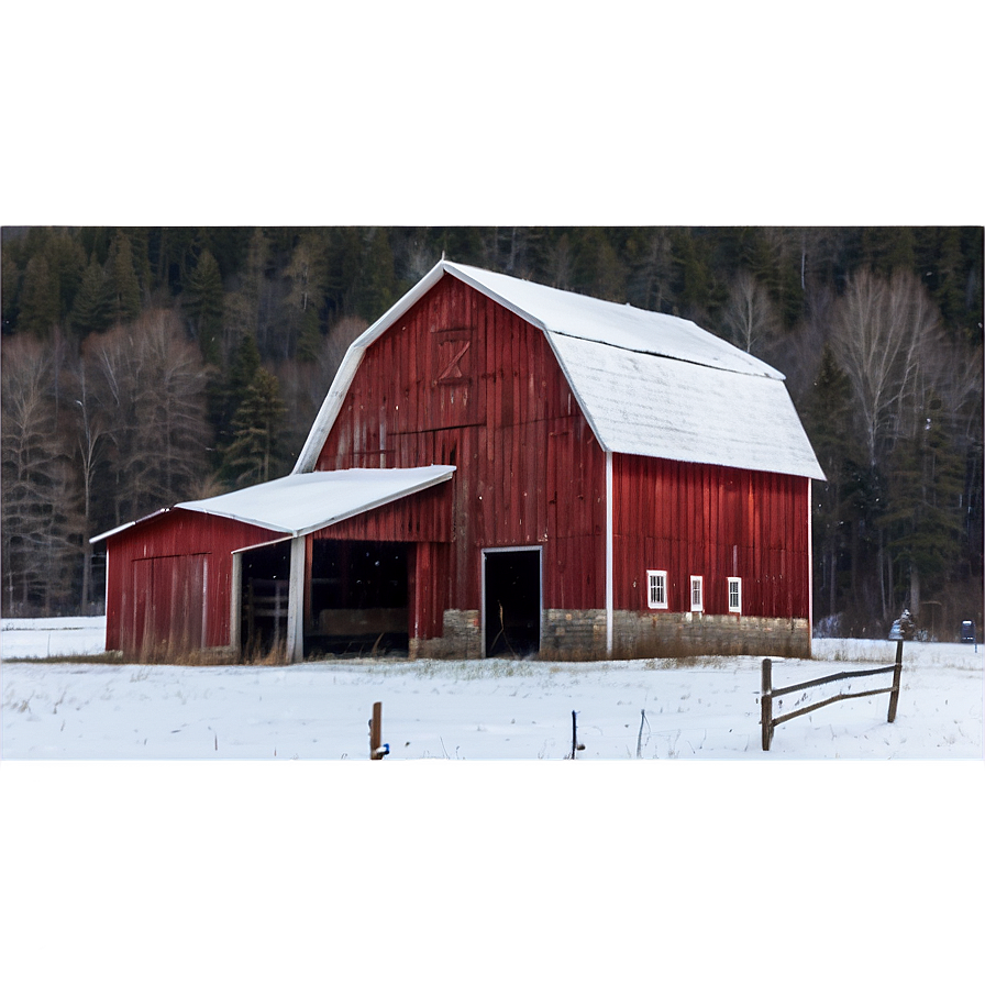 Rustic Barn In Snow Photo Png 05212024