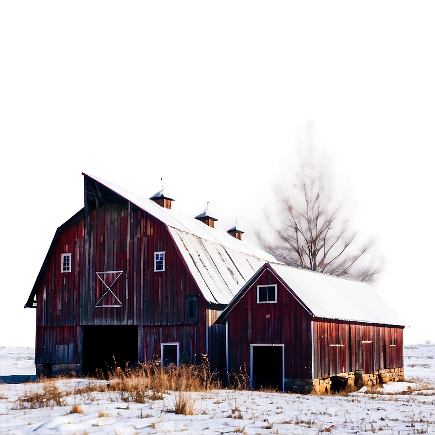 Rustic Barn In Snow Photo Png 20