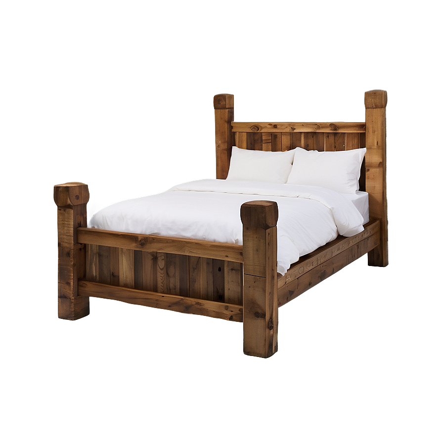 Rustic Bed Frame Wood Png Lra25