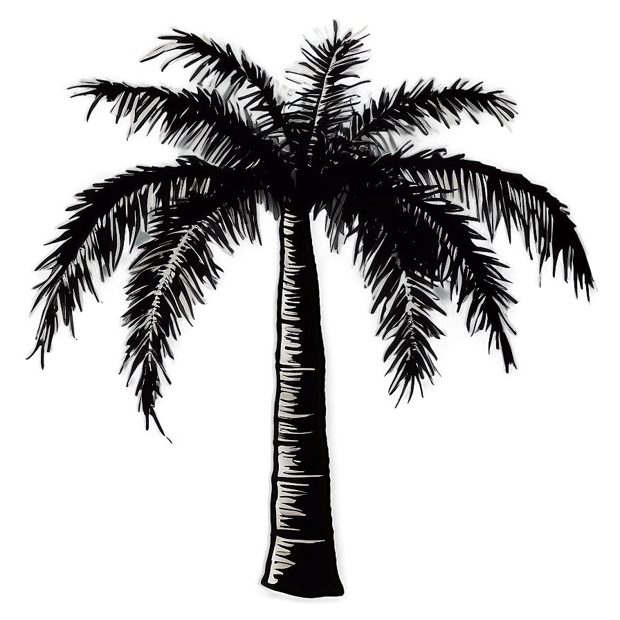 Rustic Black Palm Tree Drawing Png Cnt