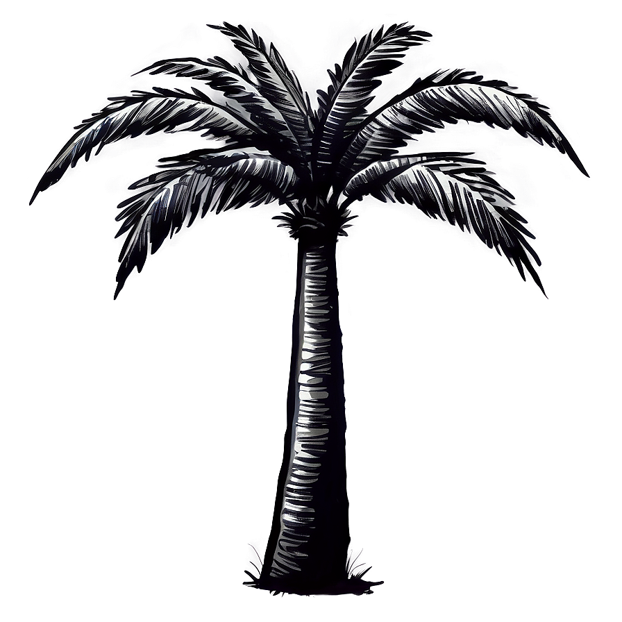 Rustic Black Palm Tree Drawing Png Ixu