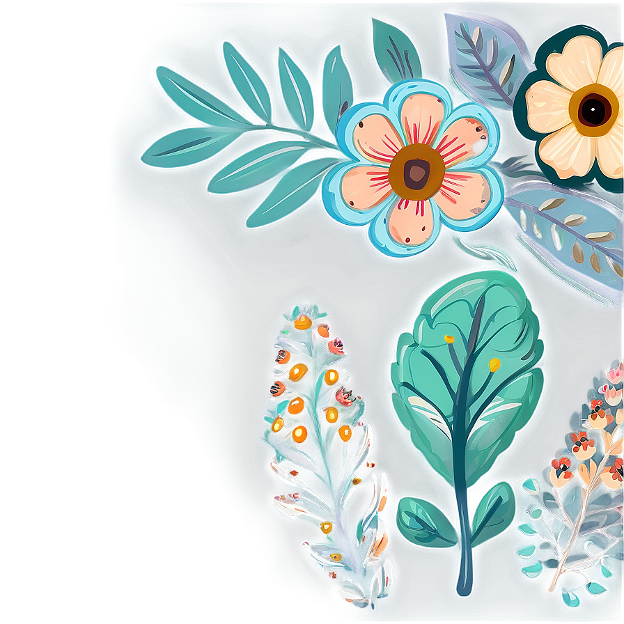 Rustic Boho Flowers Clipart Png Aft