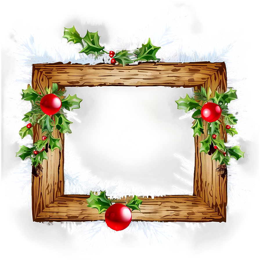 Rustic Christmas Frame Png 05252024