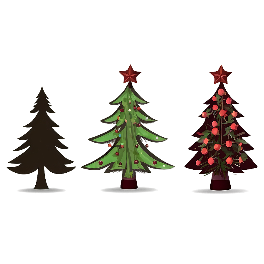 Rustic Christmas Tree Silhouette Png Ual14