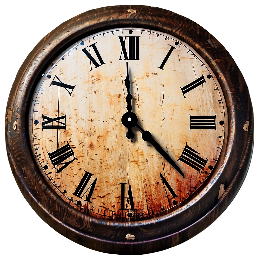 Rustic Clock Clipart Png 06262024