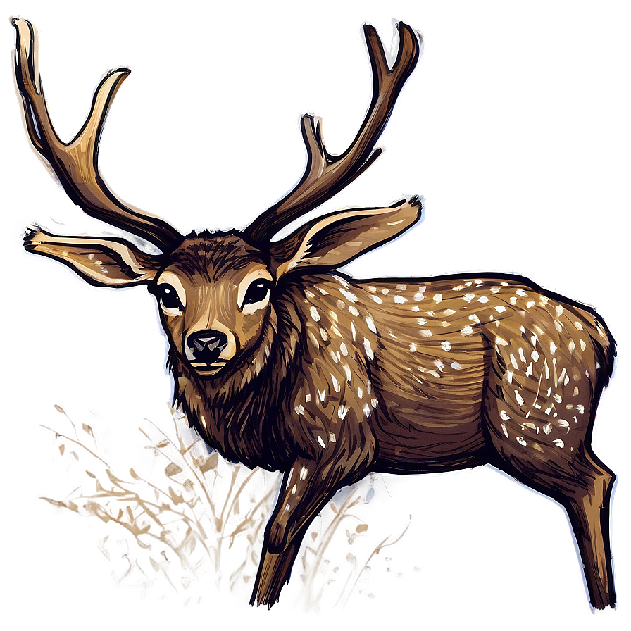 Rustic Deer Sketch Png 05062024