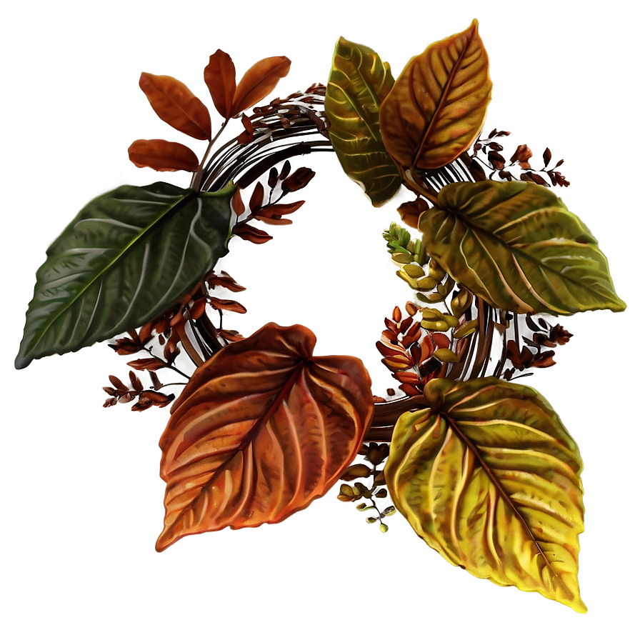 Rustic Fallen Leaves Arrangement Png Vmy76