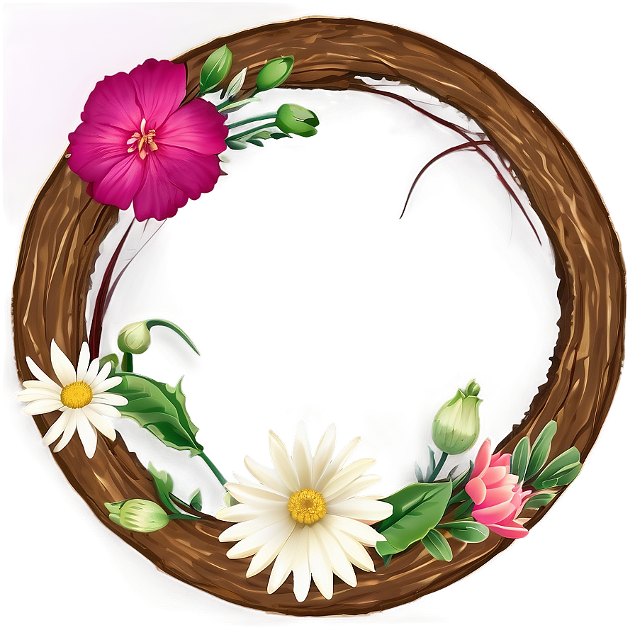 Rustic Flower Circle Png 06252024