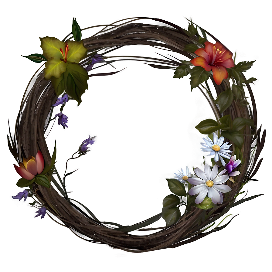 Rustic Flower Circle Png Mon4