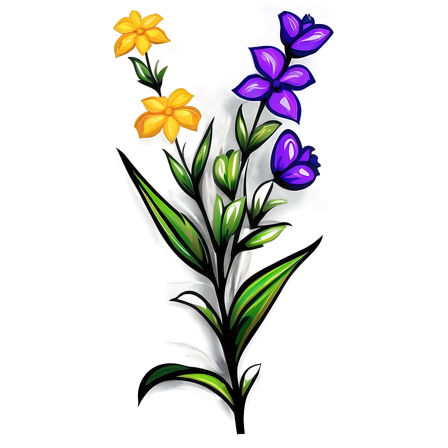 Rustic Flower Drawing Png 06252024