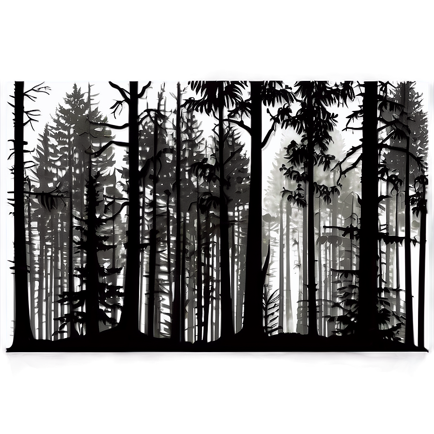 Rustic Forest Silhouette Png Hdx86