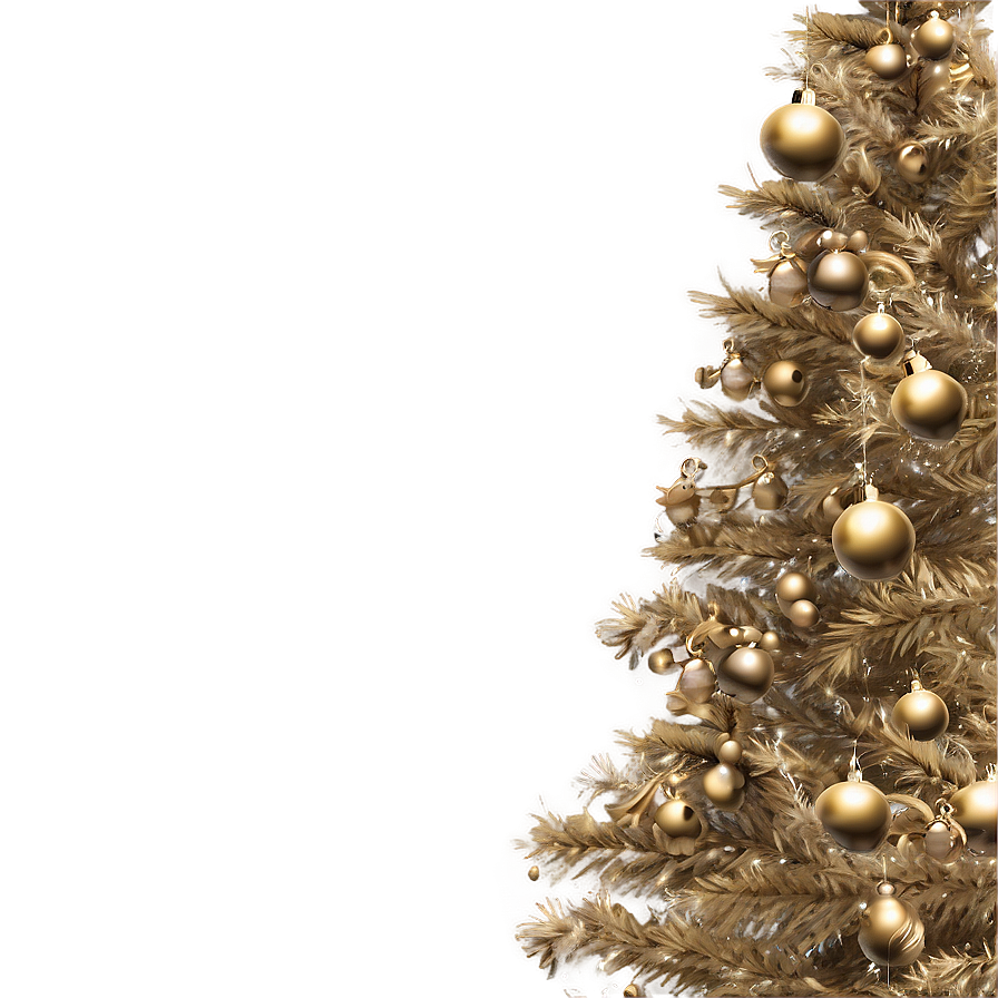 Rustic Gold Christmas Tree Themes Png 06282024