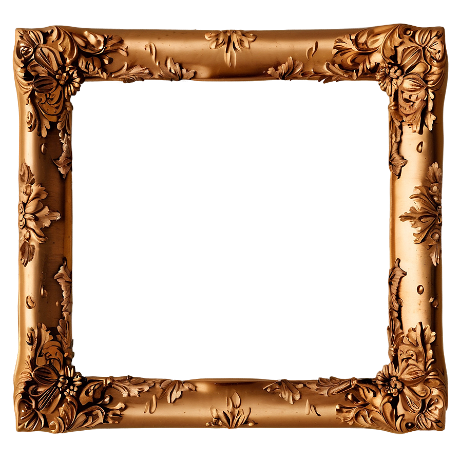 Rustic Golden Frame Png 05252024