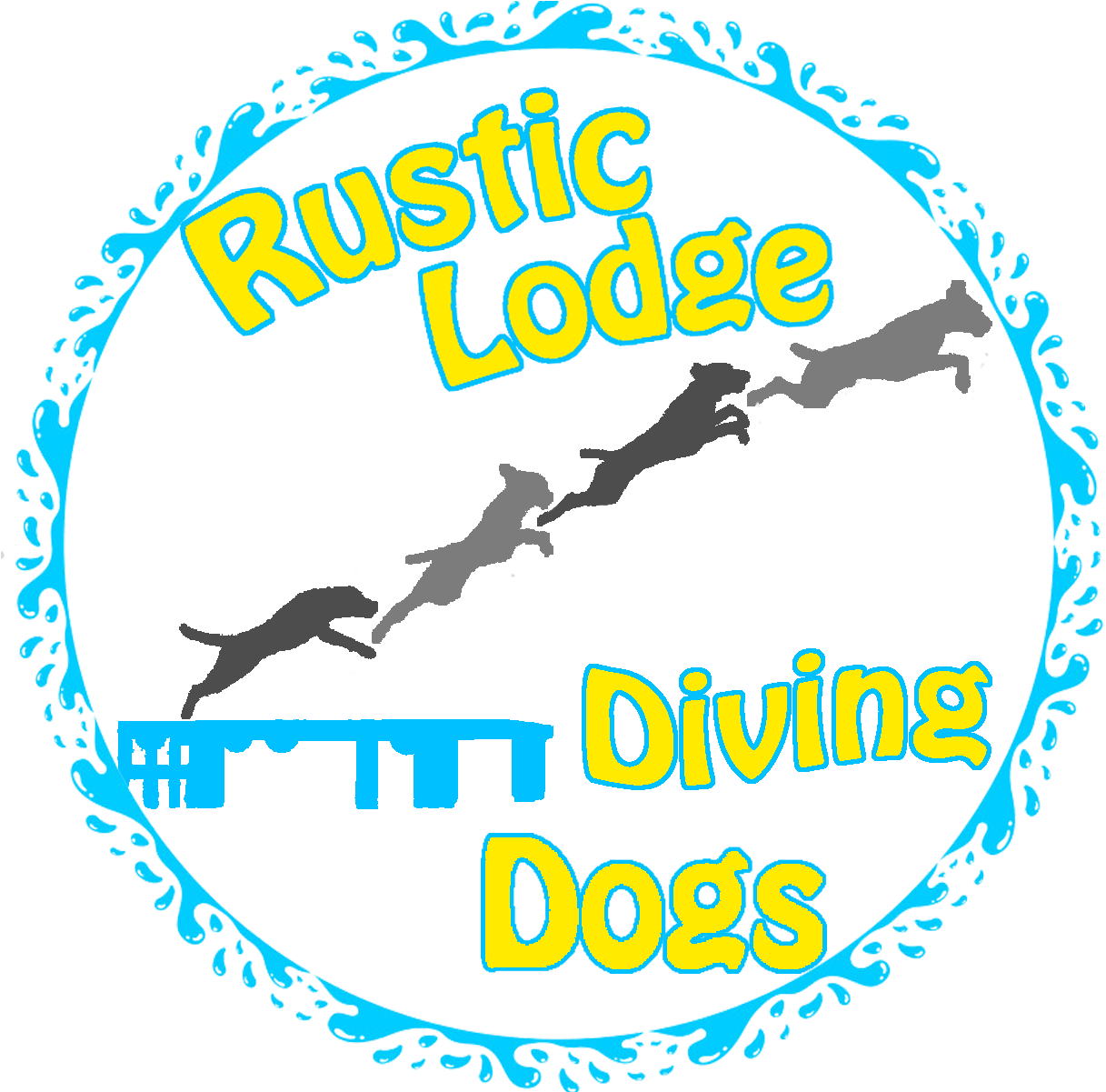 Rustic Lodge Diving Dogs Logo