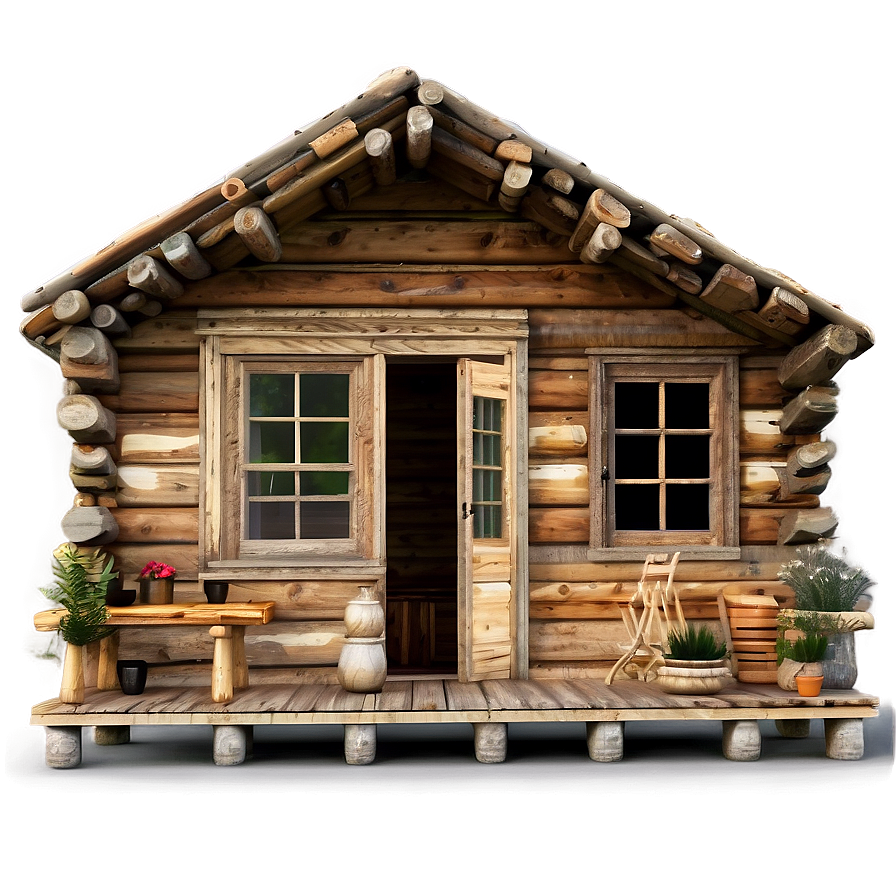 Rustic Log Cabin Design Png Mbm