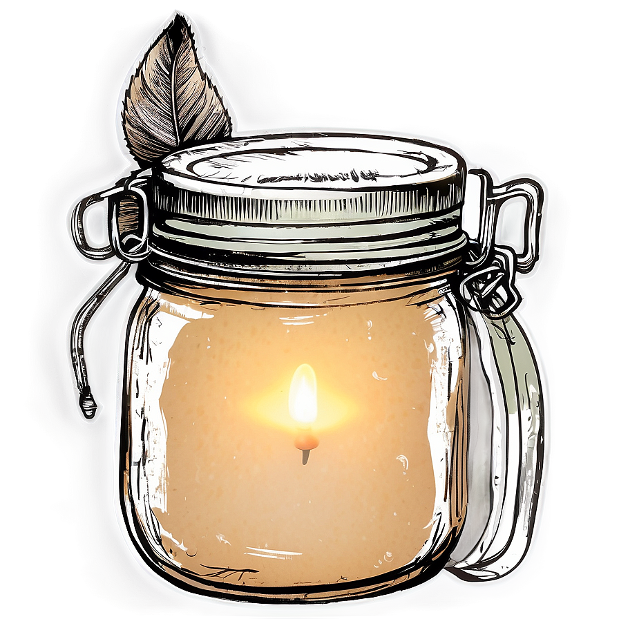 Rustic Mason Jar Candle PNG 05242024 PNG with transparent background