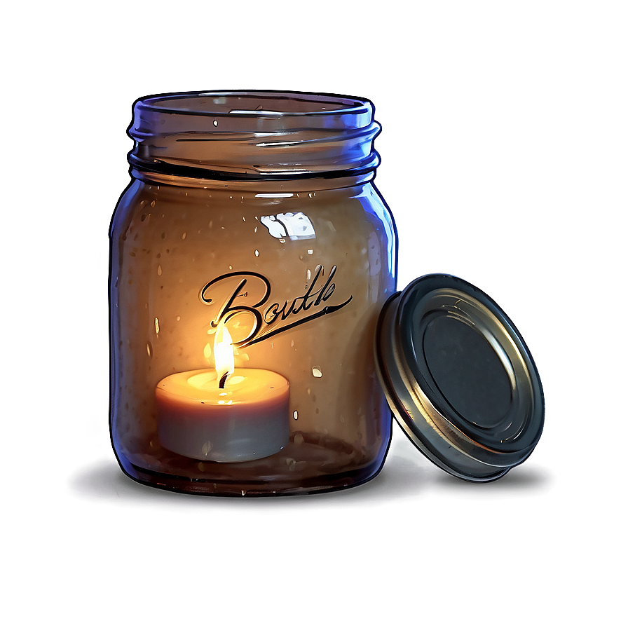 Rustic Mason Jar Candle PNG 92 PNG with transparent background