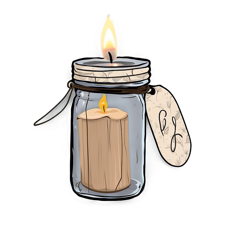 Rustic Mason Jar Candle PNG bkv PNG with transparent background
