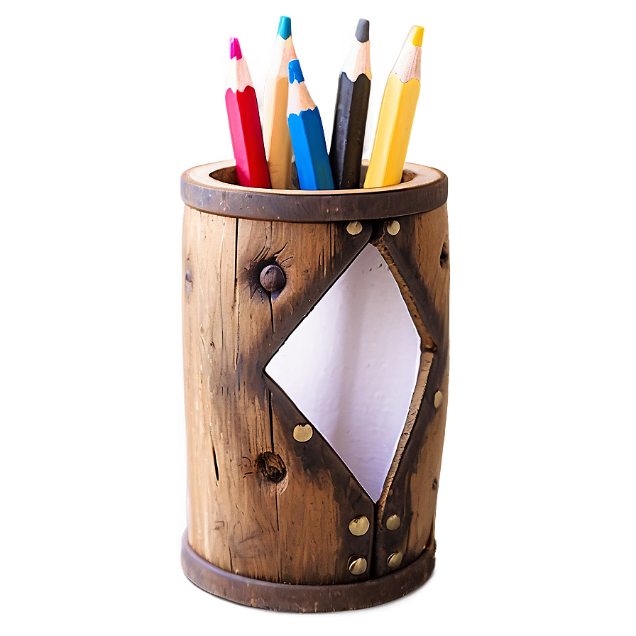 Rustic Pencil Holder Png Das