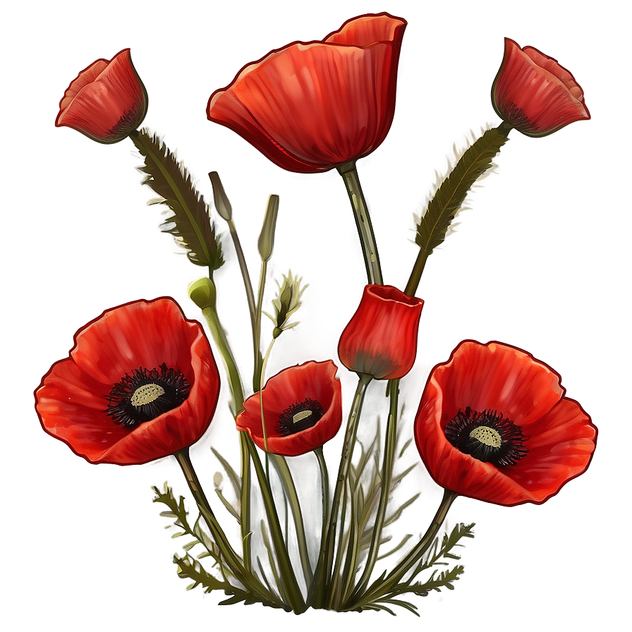 Rustic Poppy Composition Png 06112024