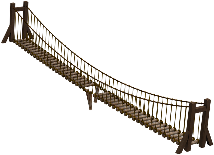 Bridge, Wooden Bridge, Suspension Bridge, Ropes, Broken - Bridge Animation Hd Png, Transparent Png PNG with transparent background