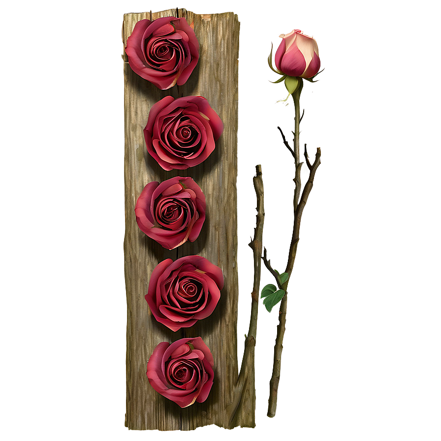 Rustic Rose Decoration Png Uts90