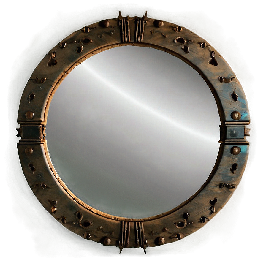 Rustic Round Mirror Png Gjt