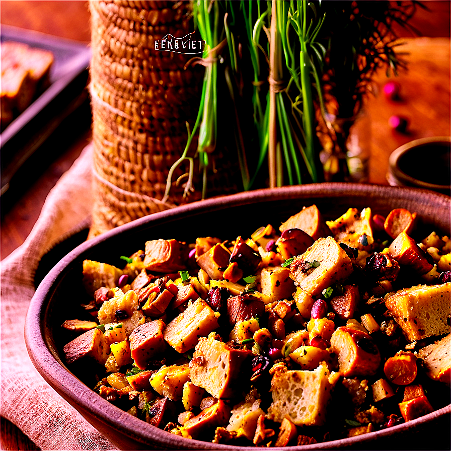 Rustic Rye Bread Stuffing PNG 06272024 PNG with transparent background