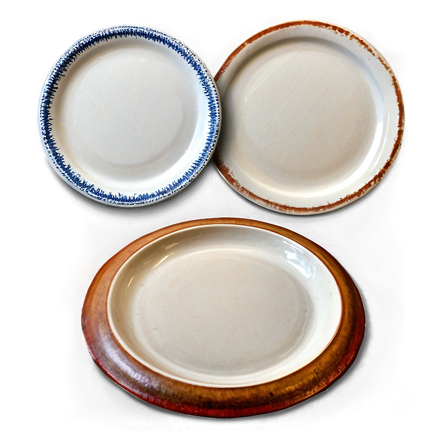 Rustic Stoneware Plates PNG 06202024 PNG with transparent background