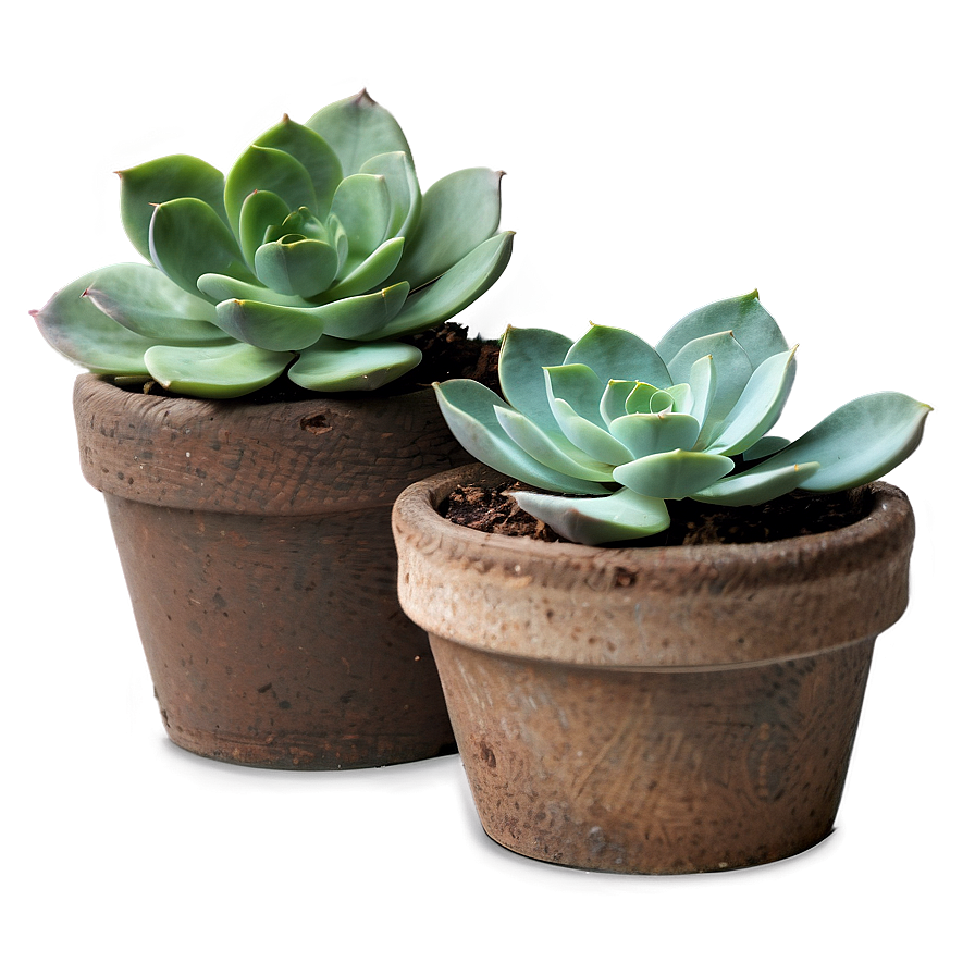 Rustic Succulent Pots Png Opr