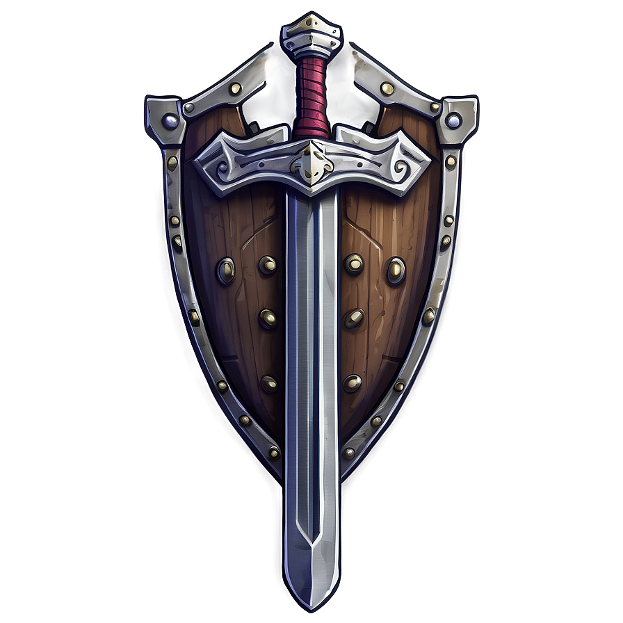 Rustic Sword And Shield Sketch Png Fit86