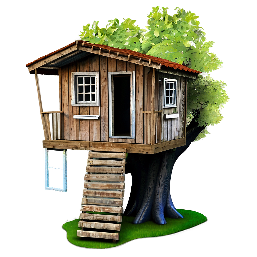 Rustic Tree House Png 06282024