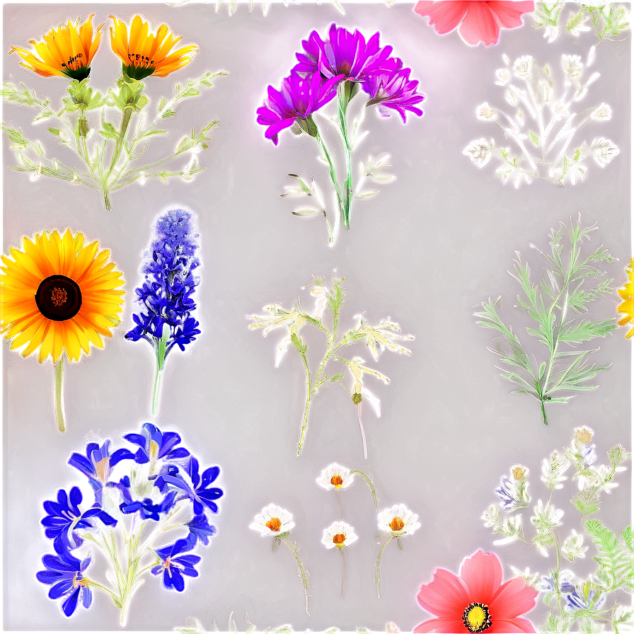 Rustic Wildflower Collection Png Raw